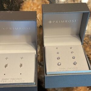 6 pair New in box Sterling Silver Cubic Zirconia Earrings Sets